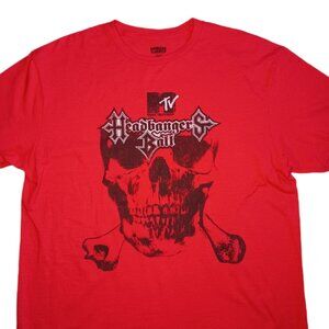 MTV Headbangers Ball Mens T Shirt Size Large Short Sleeve Red Graphic Tee